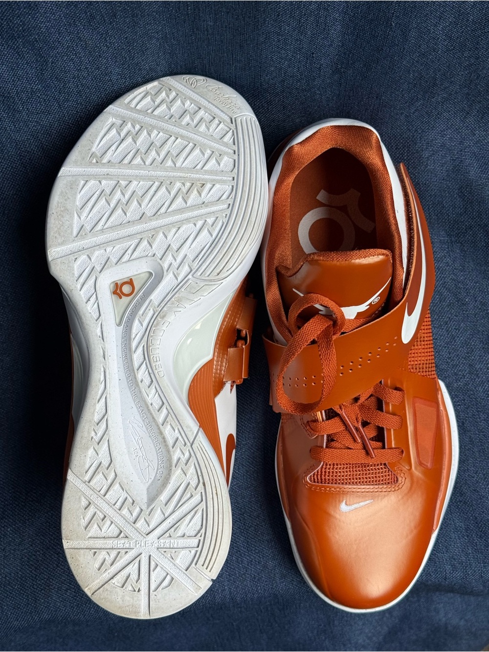 Size 10.5 - Nike Zoom KD 4 Texas Longhorns Desert Orange White 2025 - Picture 1 of 8